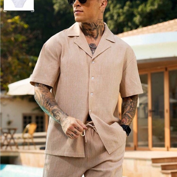 Short Sleeve Button-Up Shirt & Shorts Set - Picture 1 of 6